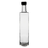 CONSOL ROUND OIL/VINEGAR BOTTLE WITH BLACK LID, 500ML