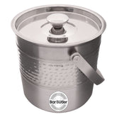 BAR BUTLER ICE BUCKET HAMMERED WITH LID AND HANDLE ST STEEL, 2.7L