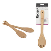 REGENT BAMBOO SALAD FORK AND SPOON SET, 300MM