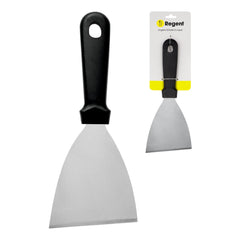 REGENT ANGLED GRIDDLE SCRAPER ST STEEL WITH BLACK PP HANDLE, 240MM