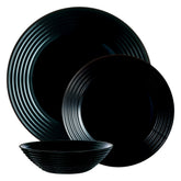 LUMINARC HARENA BLACK OPAL DINNERWARE 12PCE SET