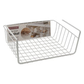 KITCHEN UNDER SHELF WIRE BASKET WHITE, 340X260X130MM