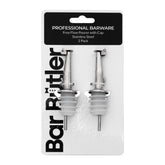 BAR BUTLER FREE FLOW POURER WITH CAP STAINLESS STEEL 2PK