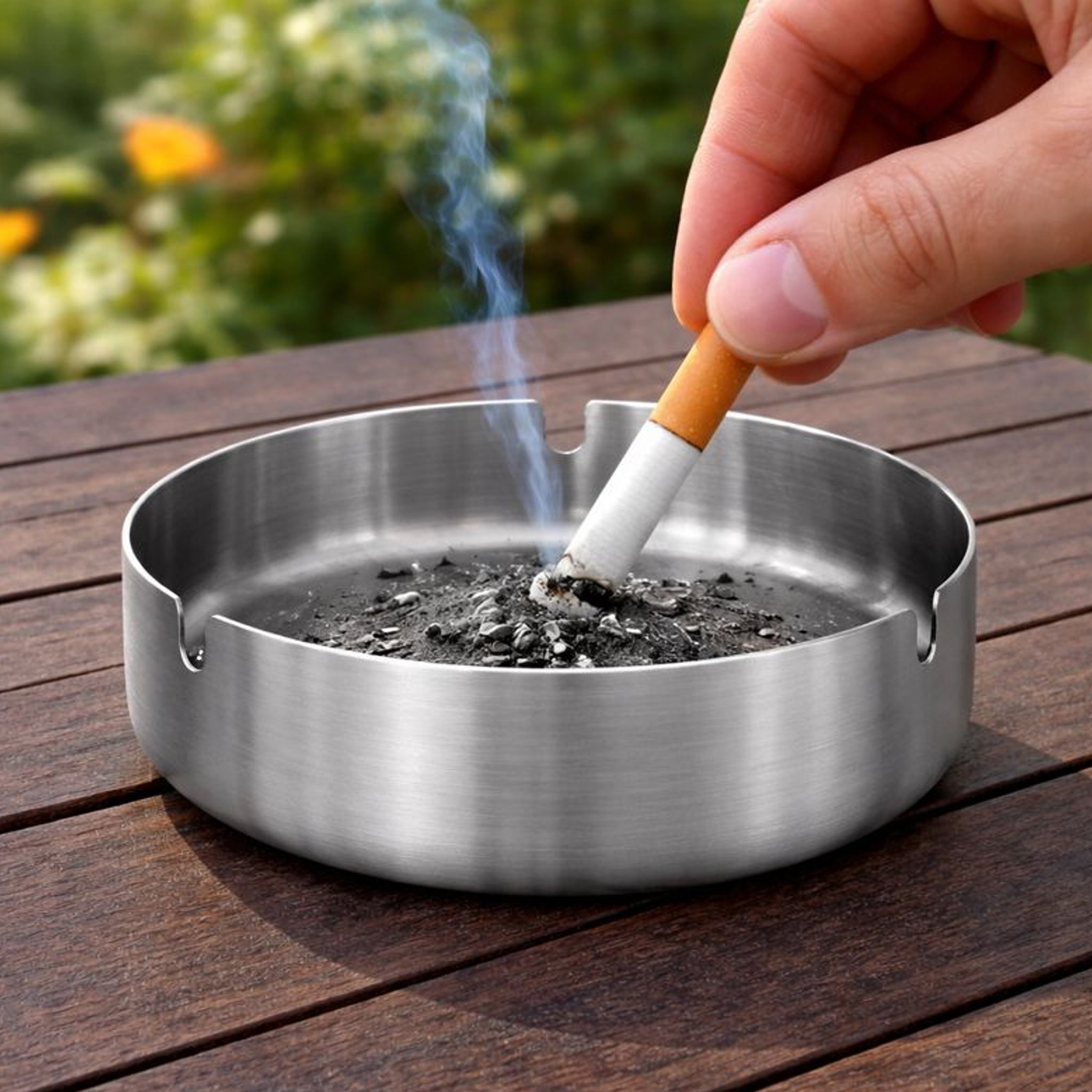 REGENT ASHTRAY ROUND STAINLESS STEEL, 100MM DIA