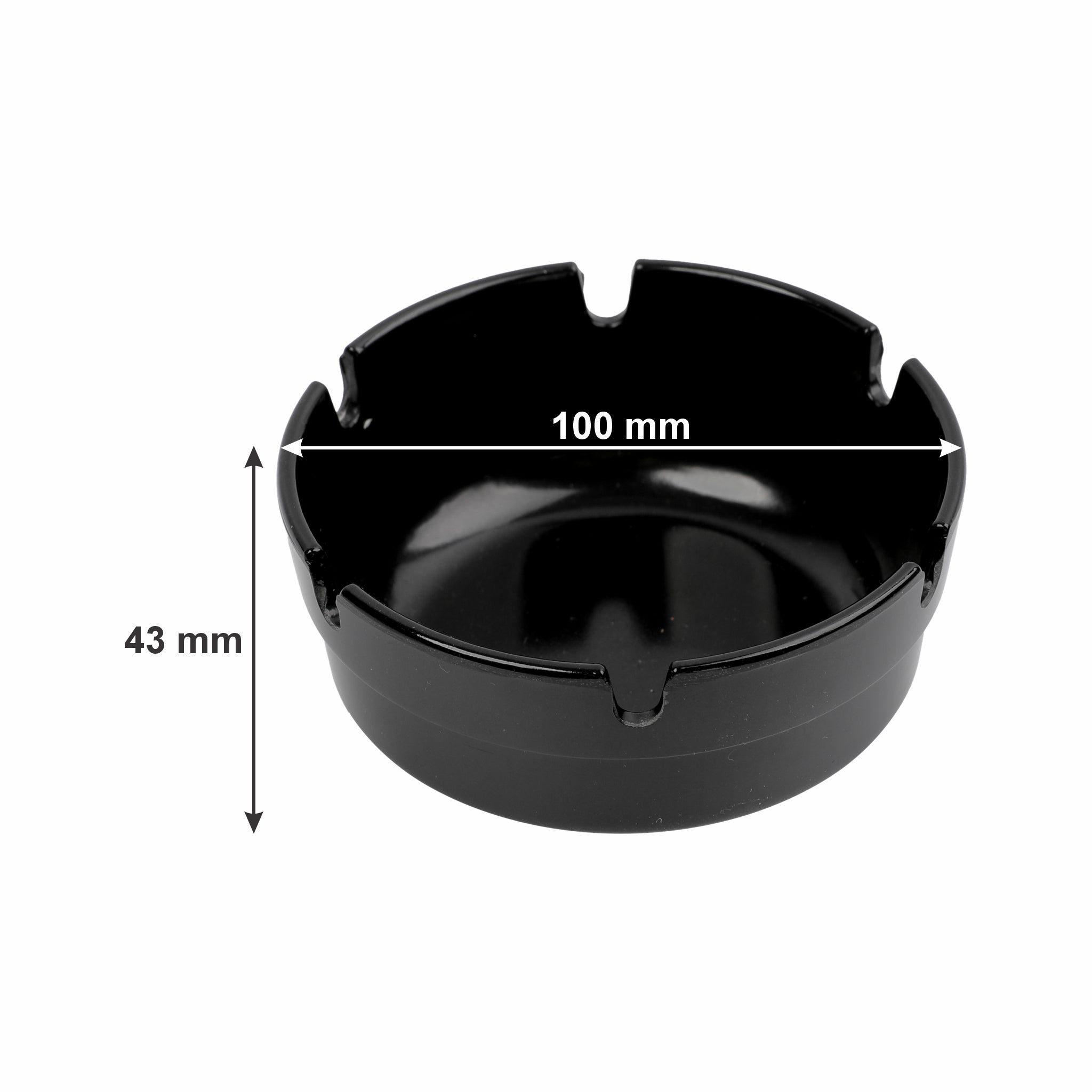 REGENT ASHTRAYS BLACK MELAMINE 4PK, 100MM DIA