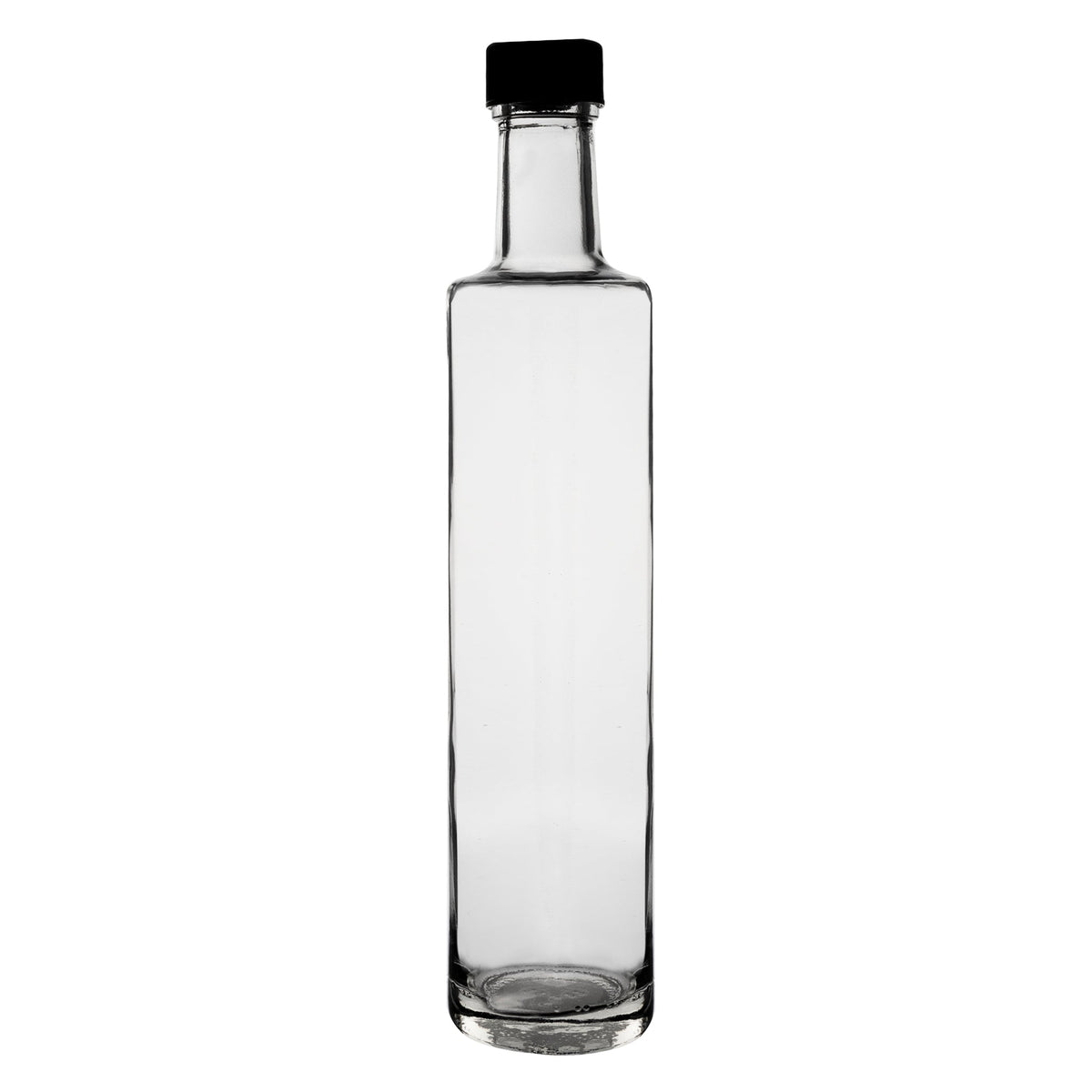 CONSOL ROUND OIL/VINEGAR BOTTLE WITH BLACK LID, 500ML