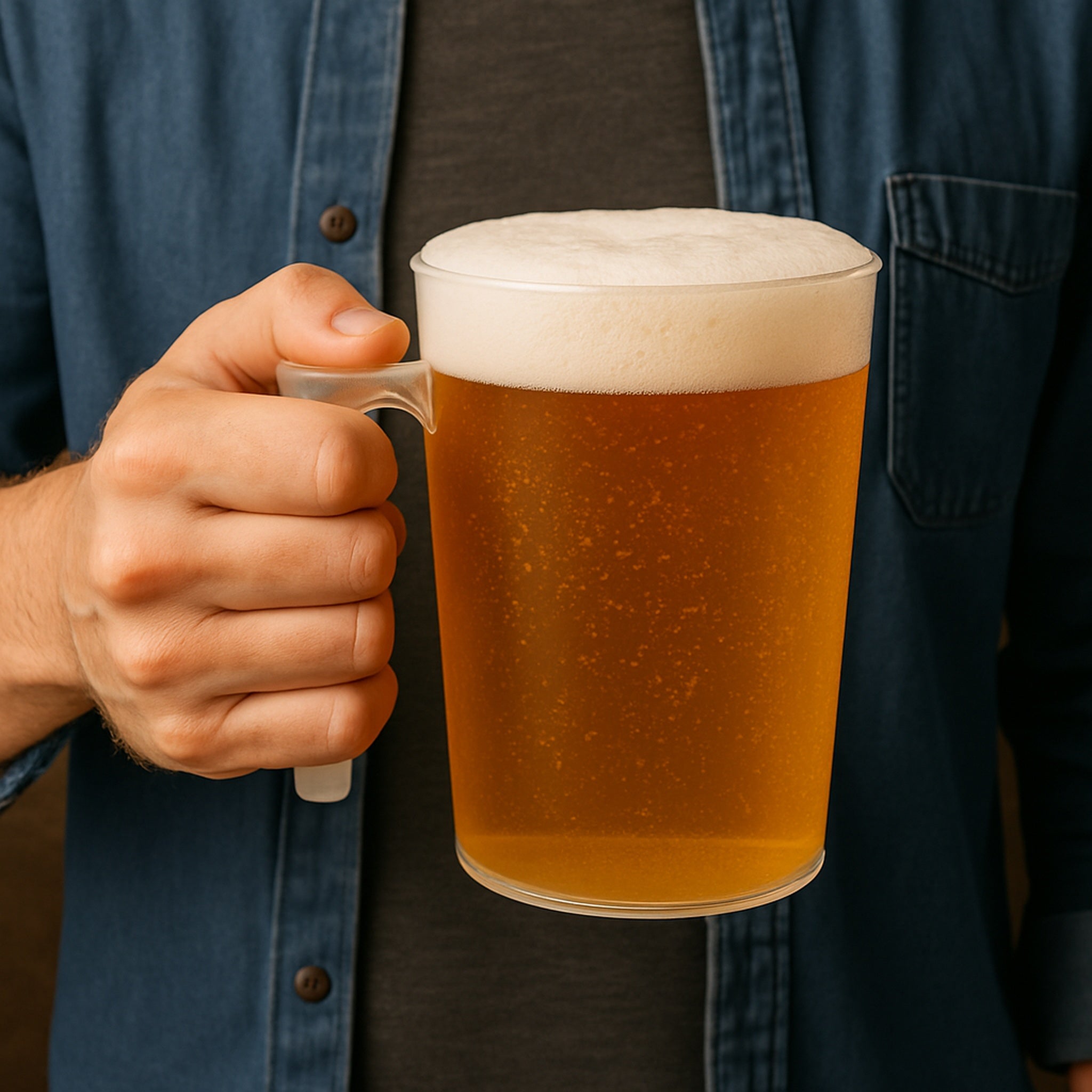 BAR BUTLER STACKING BEER MUG PLASTIC 500ML 6PK, 94MM DIA