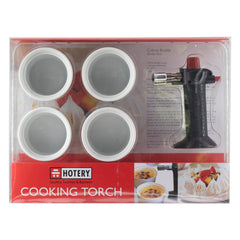 HOTERY CHEFS TORCH WITH 4 RAMEKINS 5PCE GIFT BOX SET, (132X105X62MM)